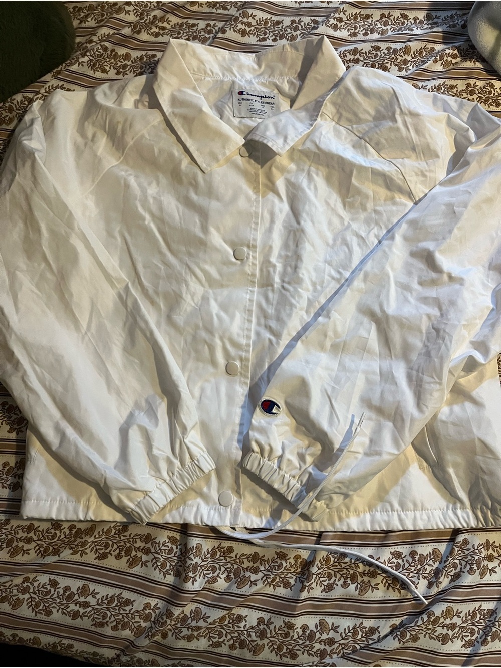 Champion White Men's Lightweight Coach Windbreaker Jacket